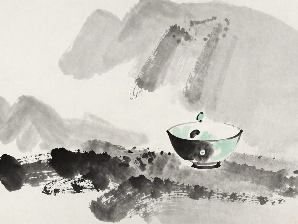 Ink wash painting: Yin and yang swirling in a tea bowl, each carrying a seed of the other.