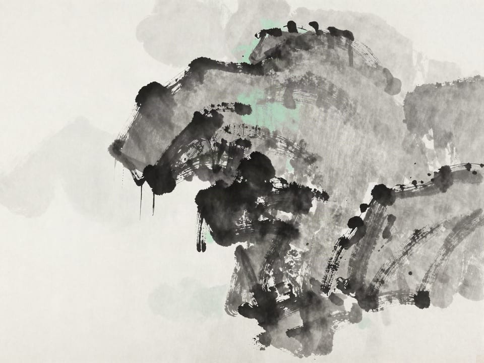 Ink wash painting: Rain dripping steadily on one stone until the hollow forms.